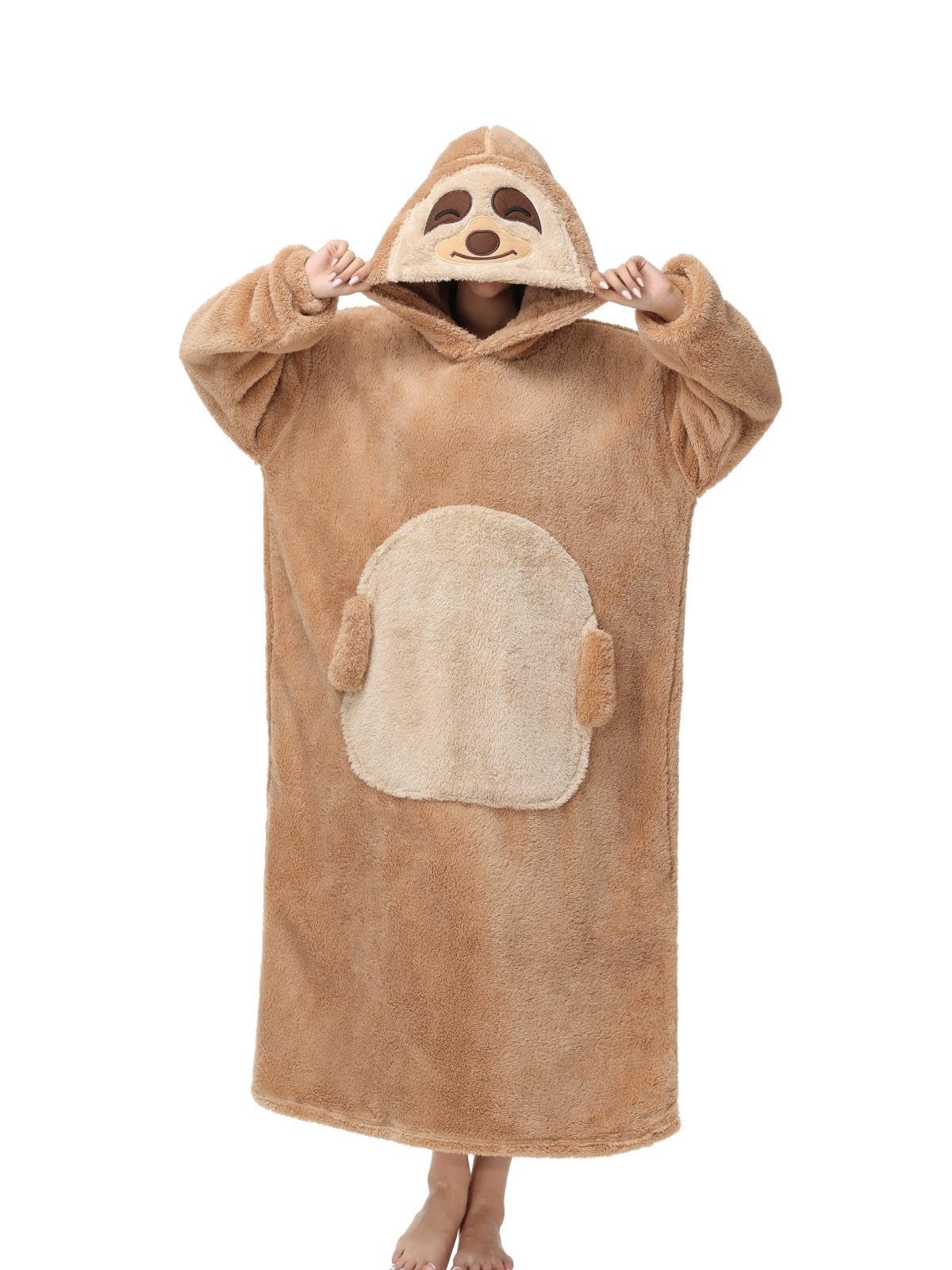 Couverture à capuche surdimensionnée contre le froid à la maison - 7