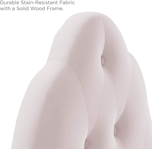 Miniatura 7 de Modway Sovereign - Cabecero de terciopelo con estilo capitoné de diamantes para cama individual, color rosa