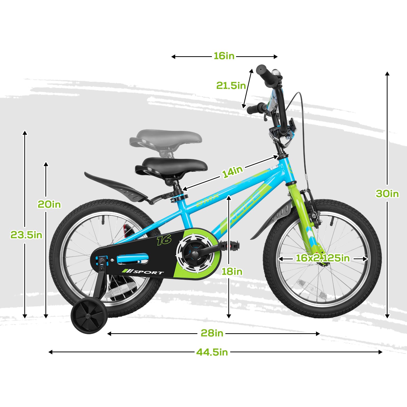 WEIZE Kids Bikes,16 20 Inch Boy's Bike for Kids,BMX Style Bicycle for Boys Girls Ages 4-12 Years Old,Kids Bicycle with Adjustable Seat,Training Wheels,Front and Rear Fender,Multiple Color Options