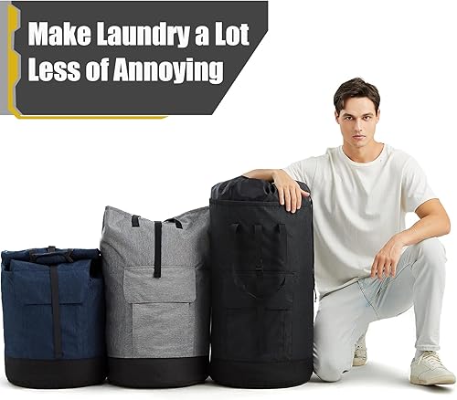 Miniatura 6 de Bolsas de lavandería extra grandes y resistentes, bolsa de lavandería de 115 litros para estudiantes universitarios, mochila de lavandería, bolsa de