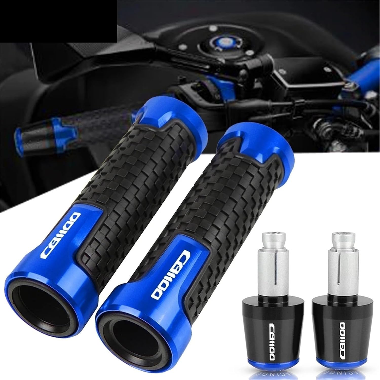 For H CB1100 CB1100RS CB1100EX CB 1100 1100RS Motorcycle Handlebar Grips Ends Handle Bar Cap End Plug A(1/BLACK)