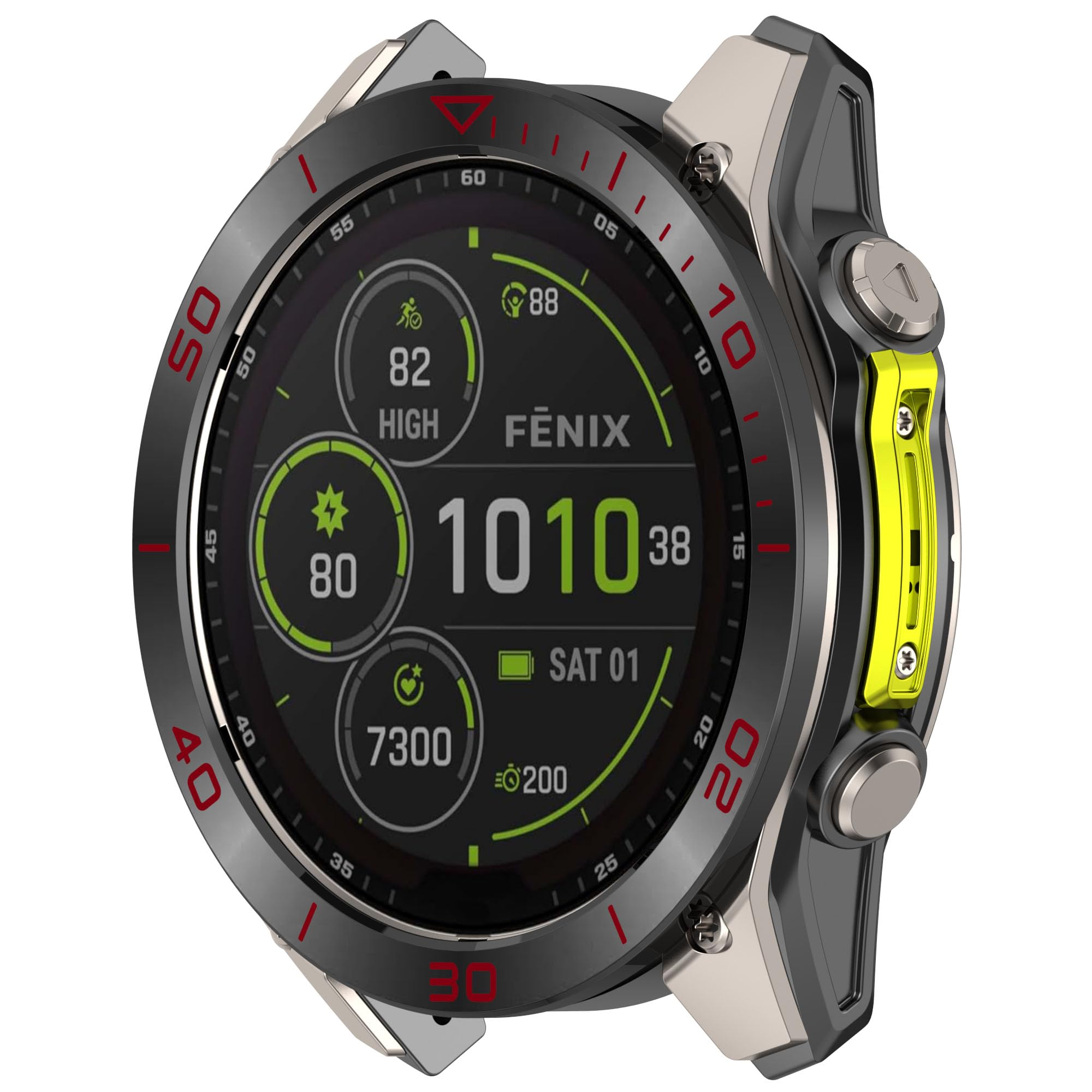 Lunette De Protection En Acier Inoxydable Pour Garmin Fenix 6 / Fenix 6 Pro - Anneau Adhésif Anti-rayures, Design élégant