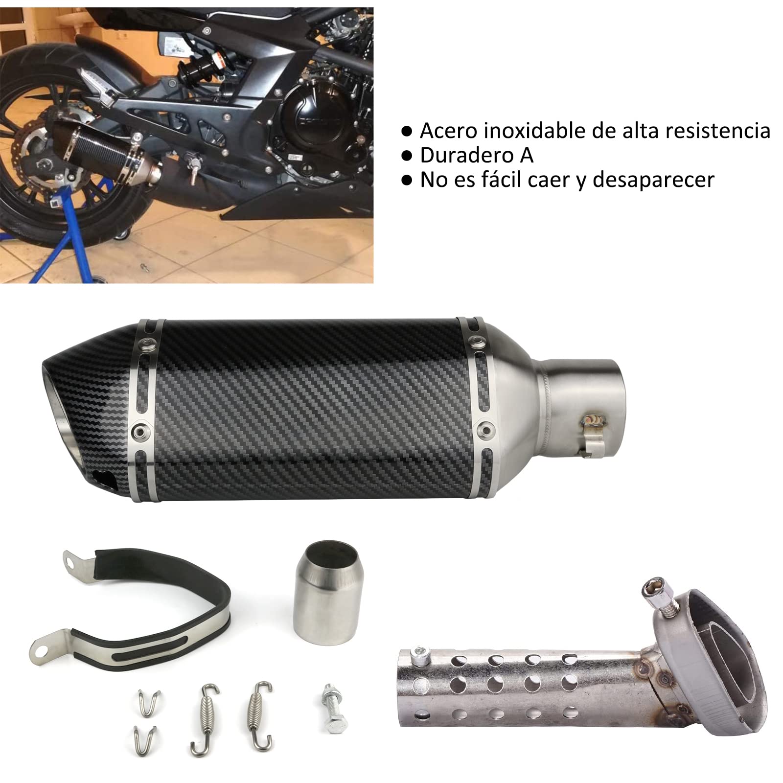 Escape de Motocicleta,38-51mm Silenciador de Tubo Universal, de aluminio con extraíble DB Killer para Yamaha Suzuki Moto ATV Universal