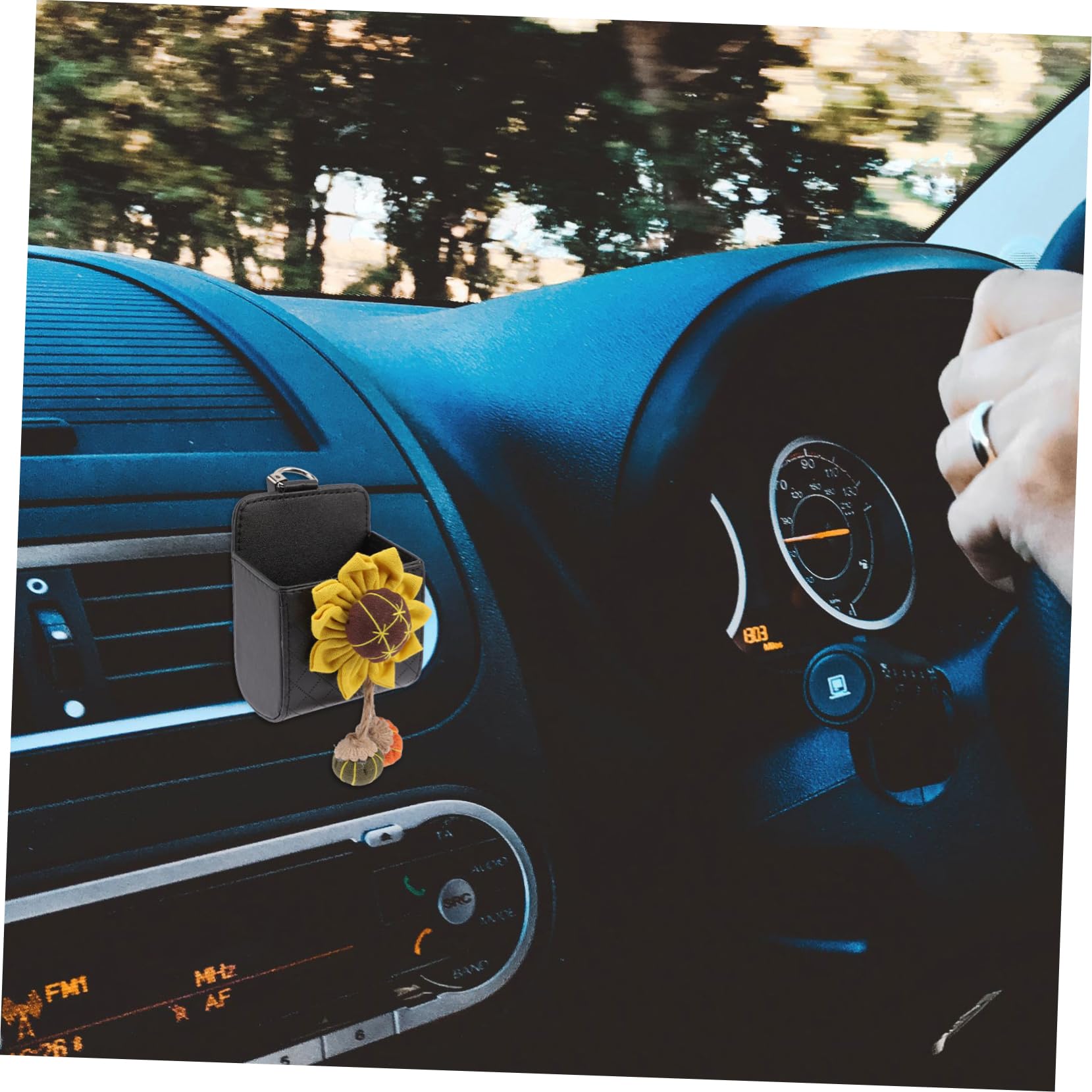 iplusmile 5piezas Organizador Colgante De Cuero Para Ventilación De Coche Soporte Para Gafas Llaves Monedas y Teléfono Accesorio Práctico y Funcional Para Aumentar El Espacio De