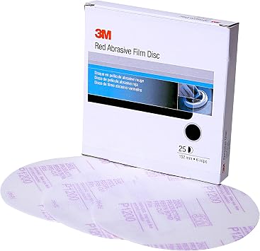 3M Hookit Red Finishing Film Abrasive Disc, 260L, 01186, 6 in, P1000
