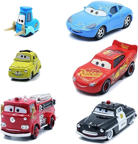 Car Toy 2 3 The King - Paquete de 6 vehículos, modelo 155 fundido a presión, compacto, portátil y coleccionable, juguetes para cumpleaños de niños disponible en Yaxa Venezuela