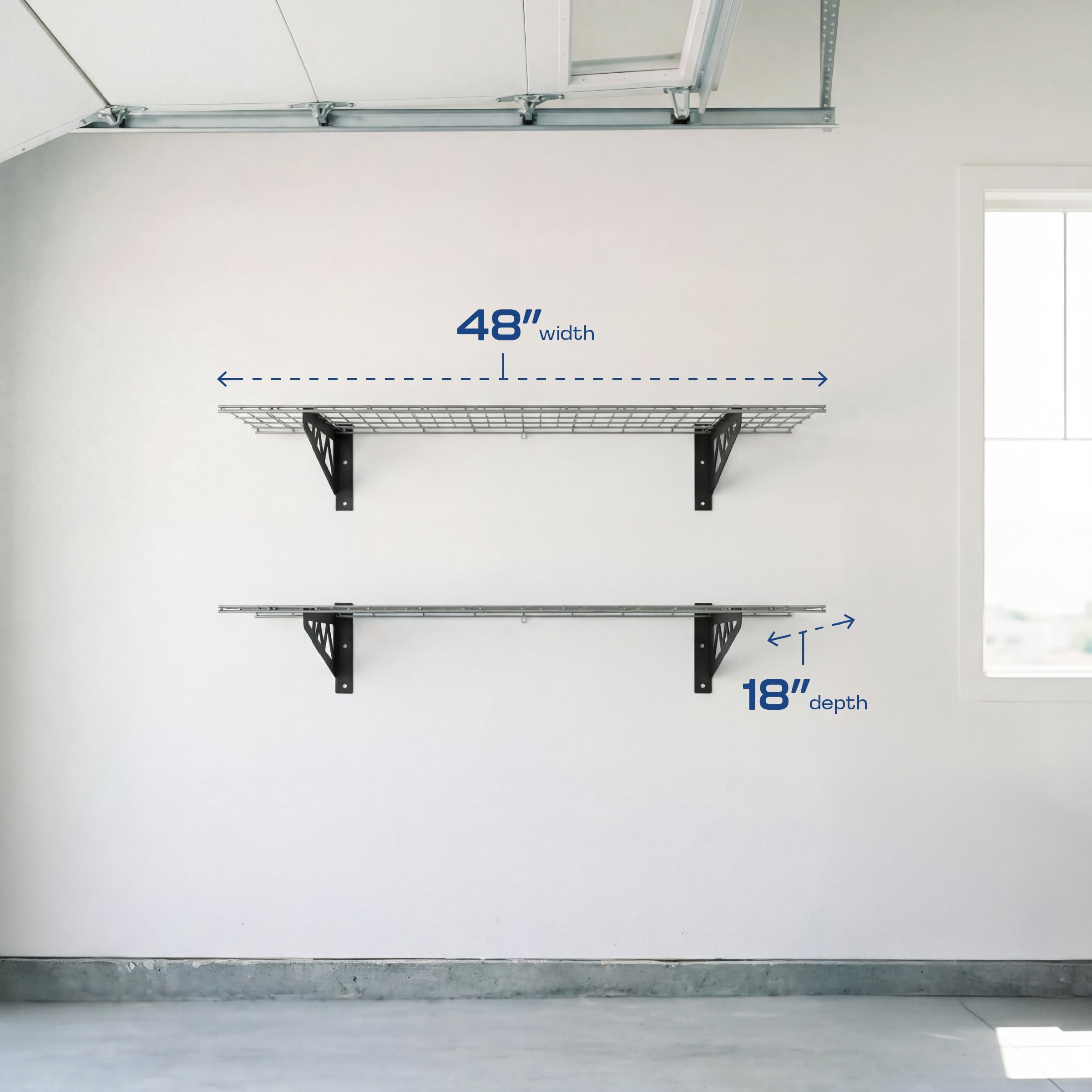 Amazon.com: MonsterRax Garage Wall Shelf Two-Pack White or