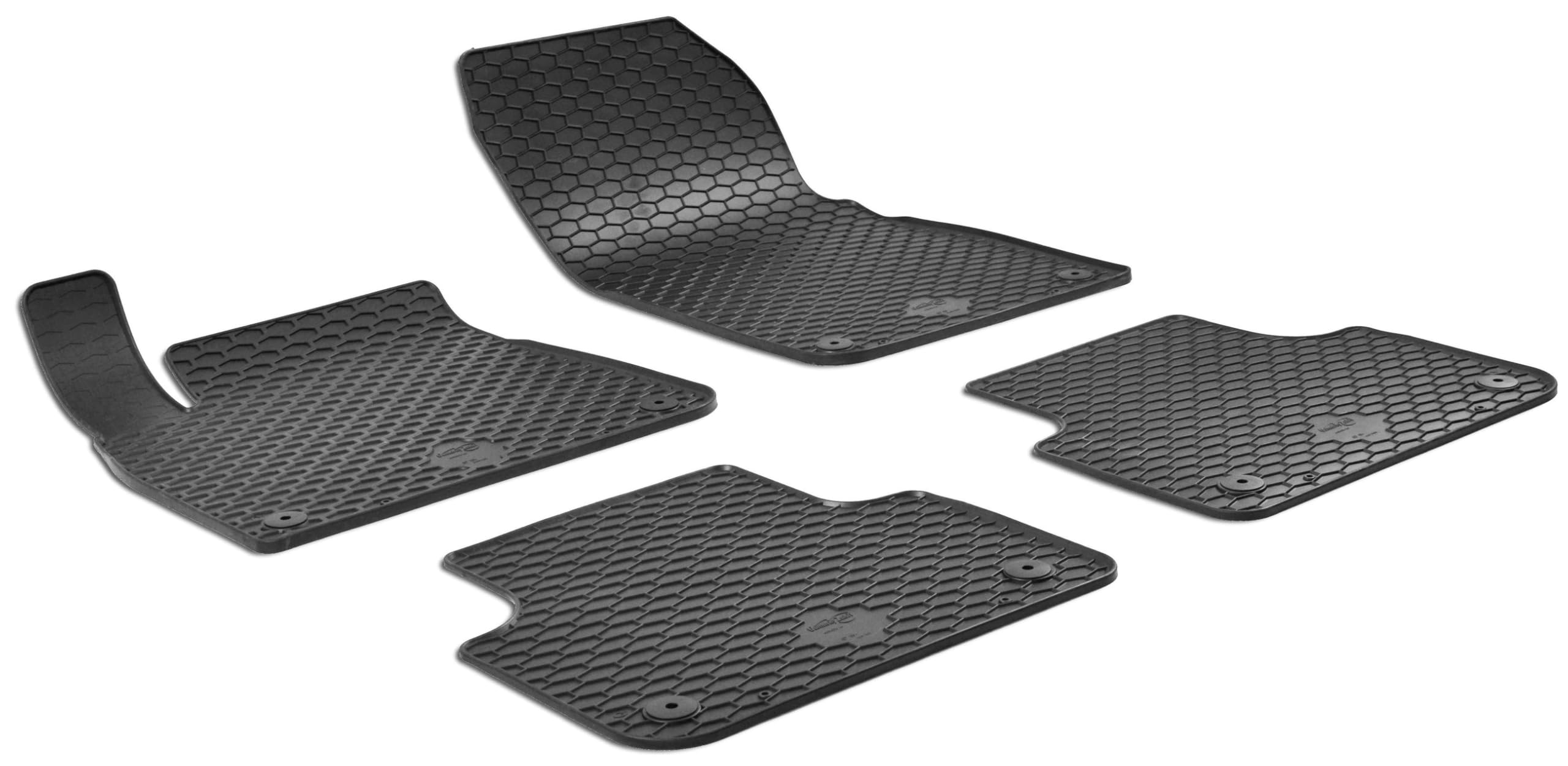 WALSER DirtGuard Gummi Fussmatten Auto für Audi Q7 01/2015-2020, Audi Q8 02/2018-2023, 100% passgenaue Auto Fußmatten, robuste Universal Fußmatte Auto, Gummimatten Auto