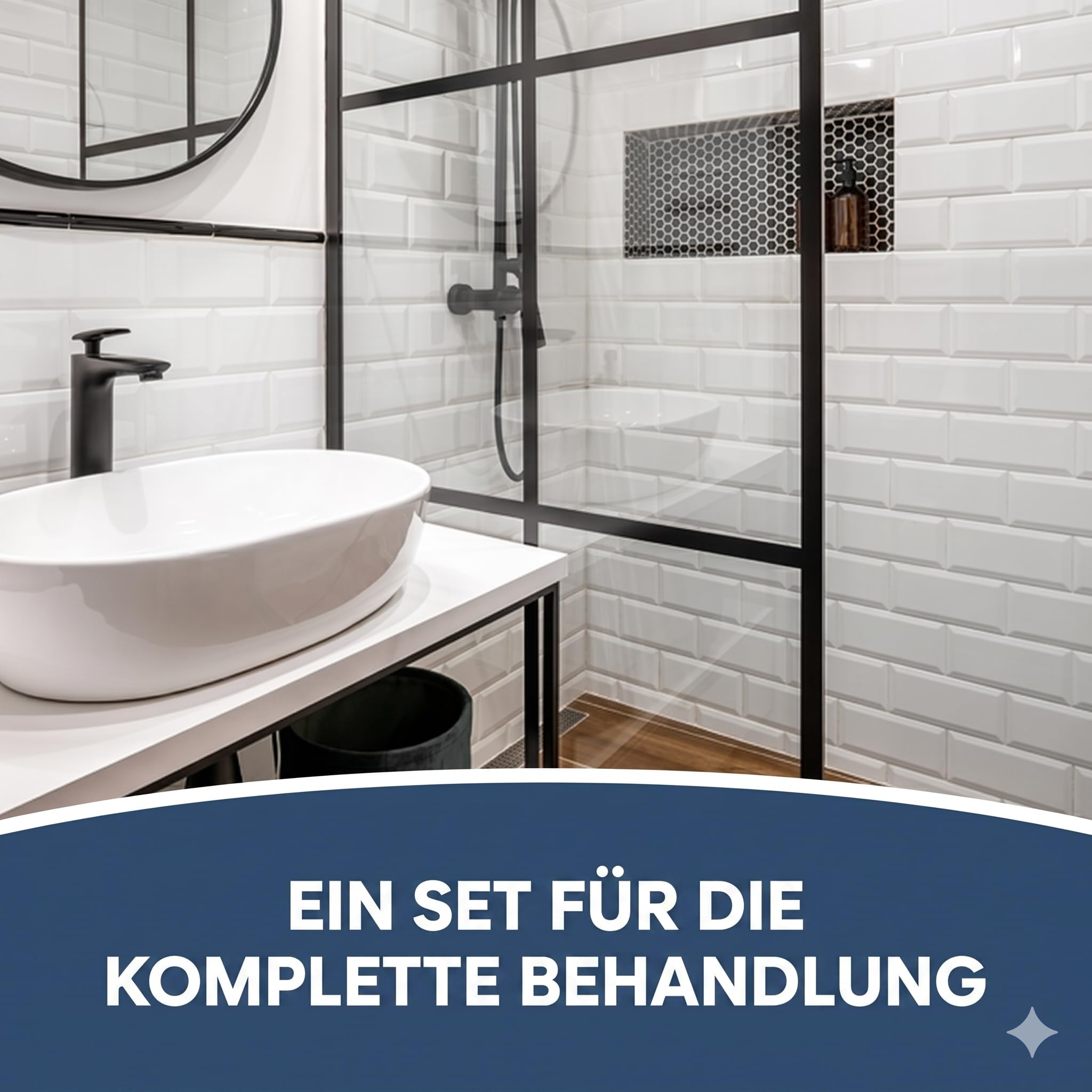 NANOPROTECTION – Anti-Kalk Pflege-Set Für Duschwand Und Badezimmer | Kraftvoller Reiniger Und Langzeitschutz | Anti-Tropfen-Effekt | Für Glas, Waschbecken Und Fliesen