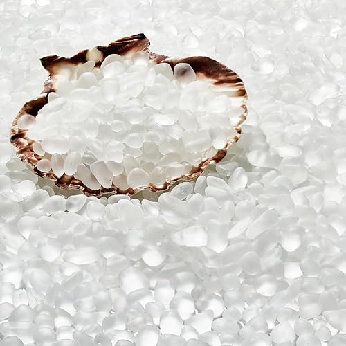 Miniatura 5 de QEQEKAKA Piedras de vidrio marino para manualidades de aproximadamente 1 libra (14.29 oz14.28 onzas), piedras preciosas de vidrio blanco a granel