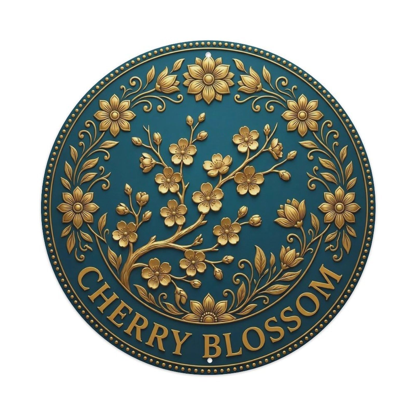 Vintage Cherry Blossom Flower Zen Yoga Metal Tin Sign