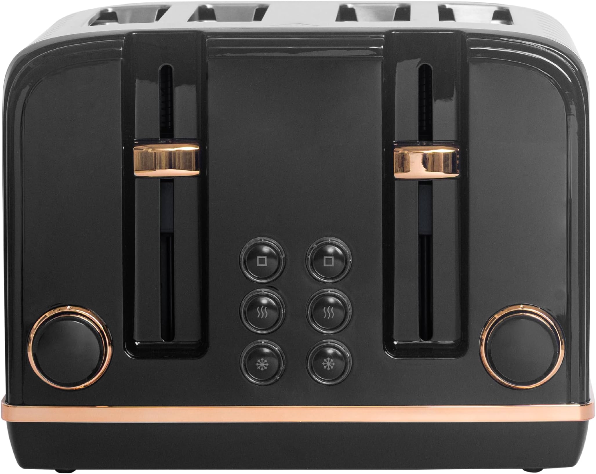 Haden Salcombe Black Toaster 4 Slice - Dual Browning Control, Retro Design, Wide Slot Toaster - Stainless Steel Housing - Self Centring Function - Easy To Clean Black Toaster - 2300W