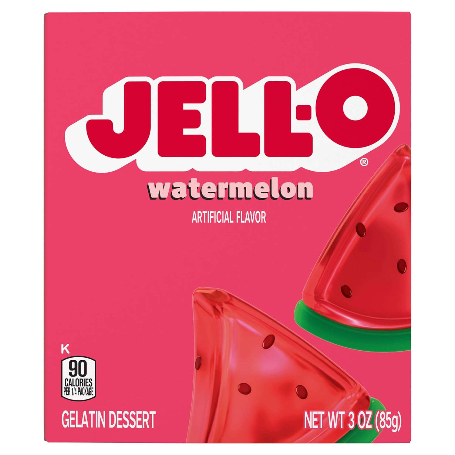 Jell-O Gelatin Dessert Mix, Watermelon Flavor, Classic Fruit Gelatin for Easy Desserts, Snacks & Party Recipes, 3 oz (Pack of 12)