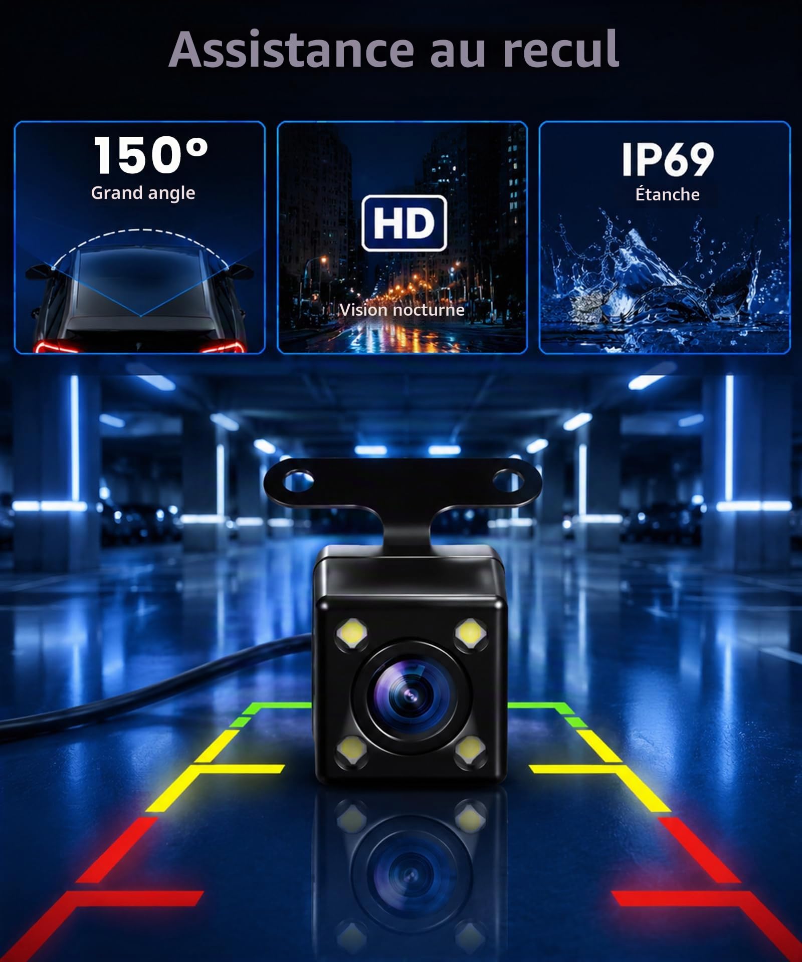 2026 Rimoody 360° 5 Canali Dashcam Voiture,5 x Caméra 1080P Avant et Arrière Gauche Droite, 3.16" Enregistreur de Voiture Vision Nocturne/Loop Video/Moniteur de Stationnement 24H/Aide au Stationnement
