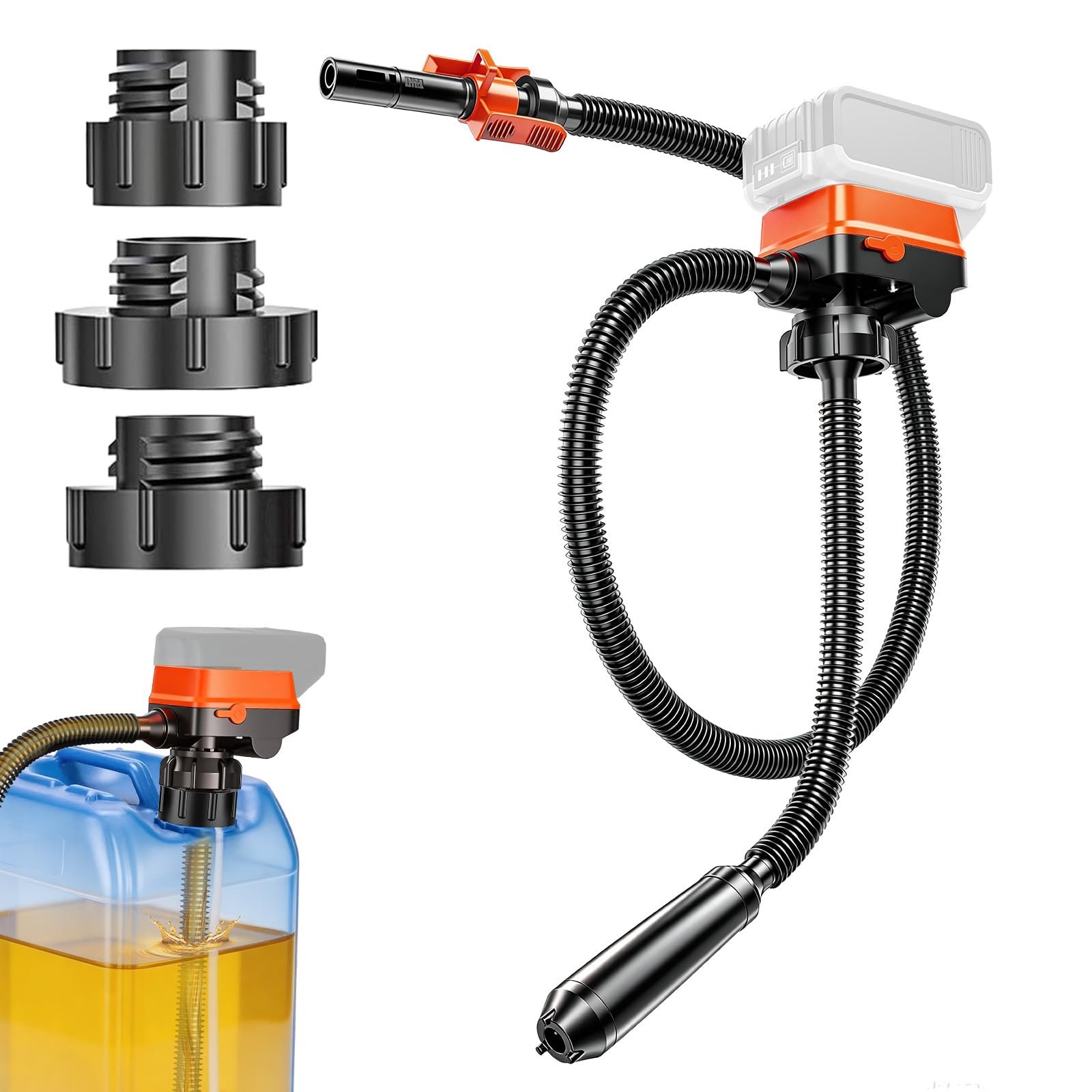 WingFly Bomba de Trasiego de Combustible para Dewalt 20V Milwaukee 18V | Sensor de Parada Automática, Bomba de Líquido Portátil, Bomba de Trasiego Eléctrica (12L/Min)