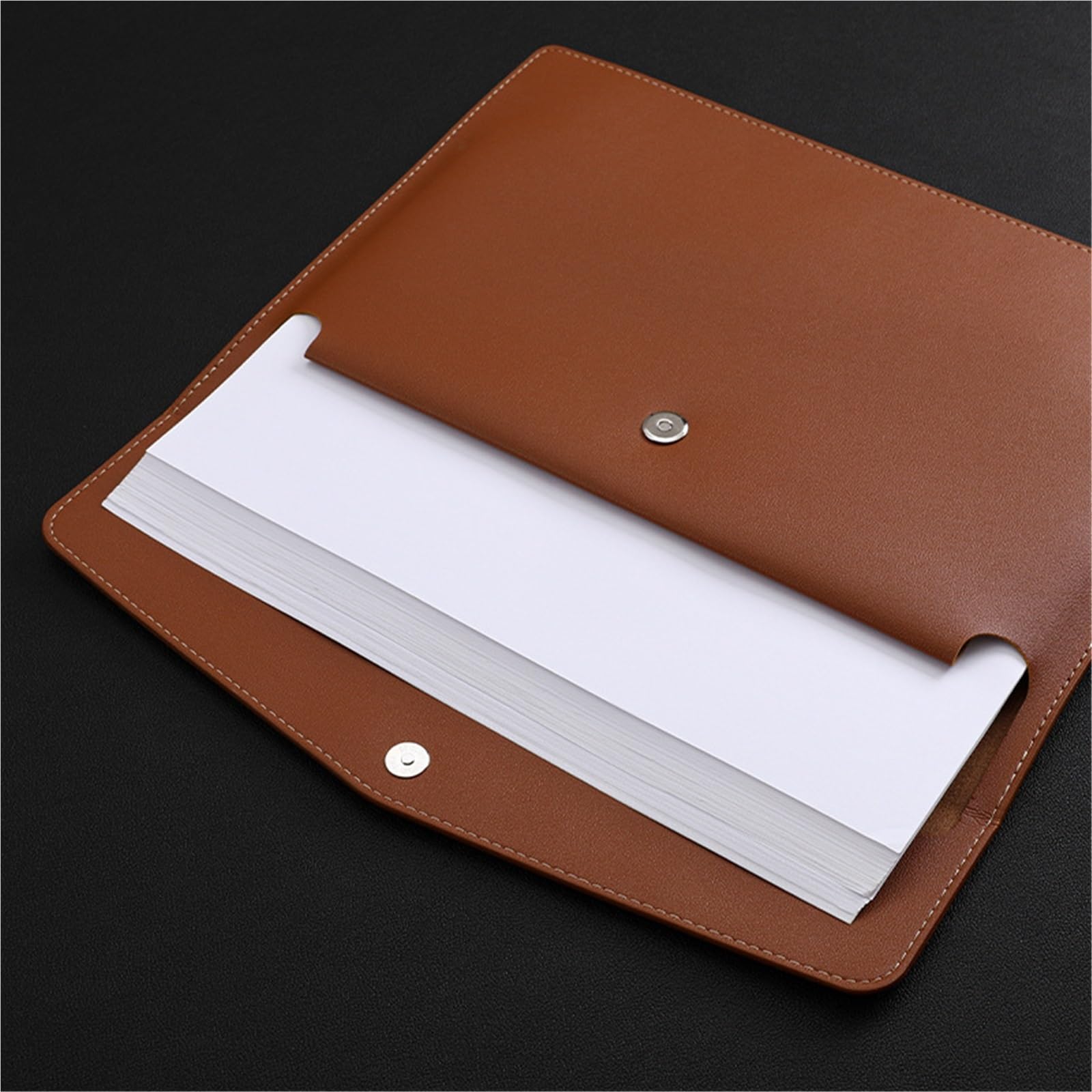 Carpeta de archivos cuero, bolsa for documentos gran capacidad, maletín negocios, fundas impermeables, organizador oficina Para Documentos(Red)