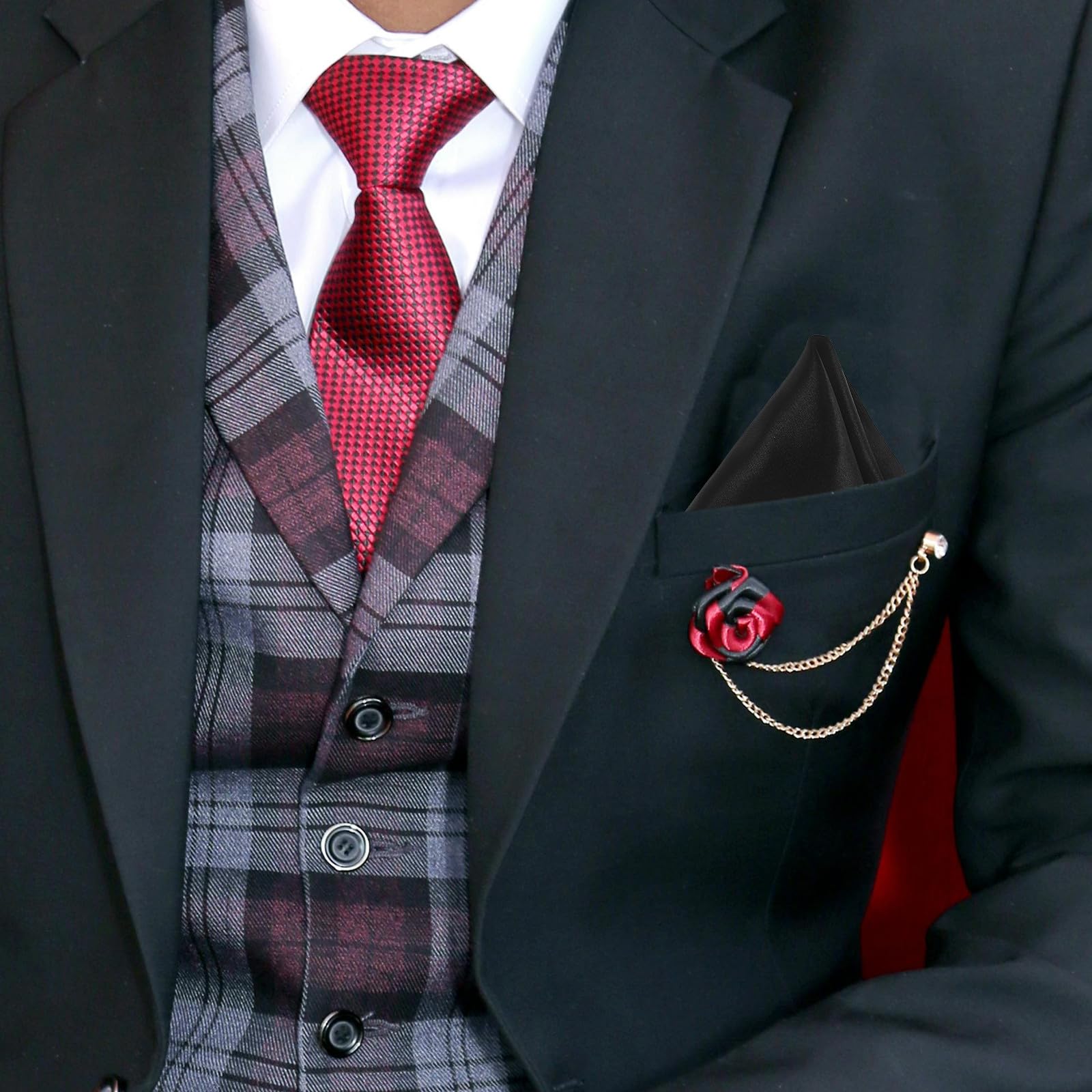 UPKOCH 12 Pezzi Fazzoletto da Taschino Uomo Rosso Scuro Fazzoletto da Taschino per Abito da Uomo Accessori per Abiti Formali Decorativo per Occasioni Speciali