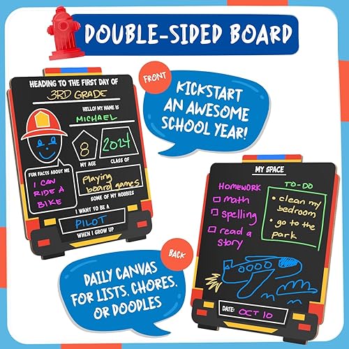 Miniatura 4 de Letrero del primer día de escuela (11 x 13 pulgadas)  Cartel de primer día de escuela para jardín de infantes y preescolar  Regalos para niños y