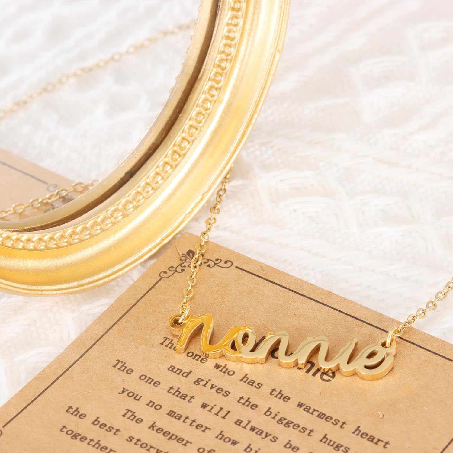 HUTIMY Nonnie Birthday Gifts for Grandma Women from Grandkids Items Personalized Best Nonnie Necklace - Image 2