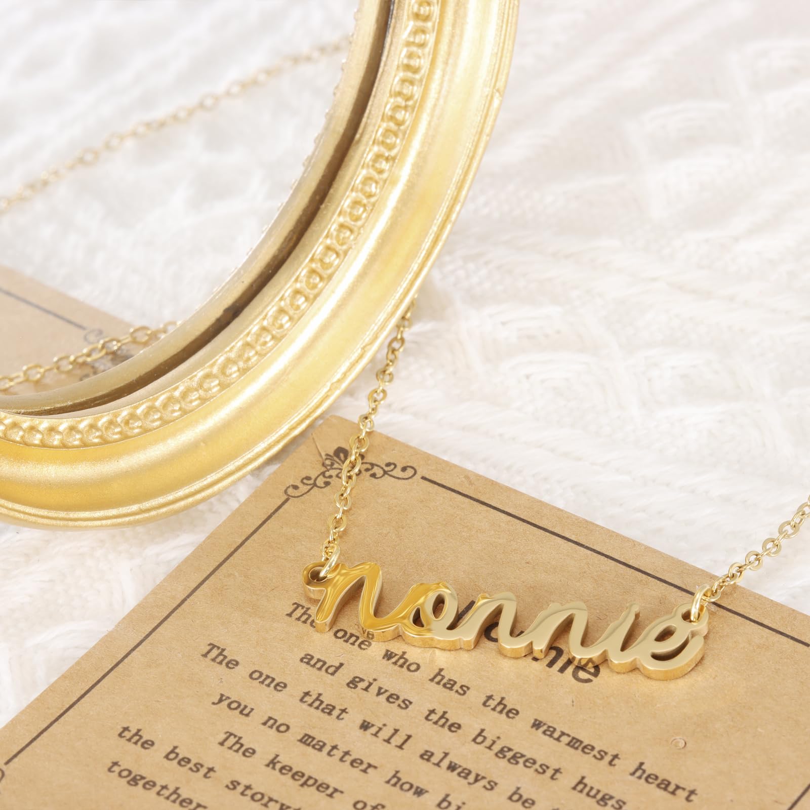 HUTIMY Nonnie Birthday Gifts for Grandma Women from Grandkids Items Personalized Best Nonnie Necklace