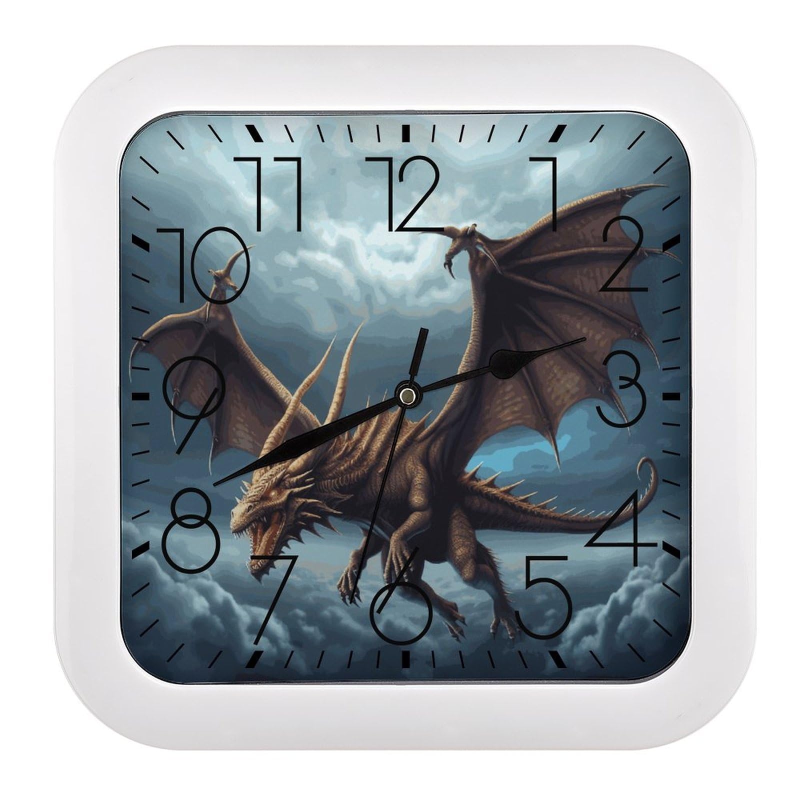 Horloge murale carrée sans tic-tac pour chambre et sommeil