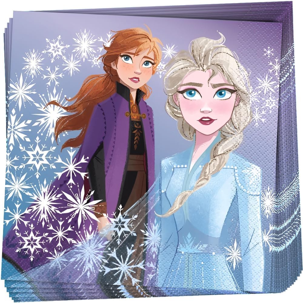 Unique Disney Frozen 2 Themed Luncheon Napkins (Pack of 16) - Vibrant & Eco-Friendly Party Essentials for the Ultimate Frozen Fans