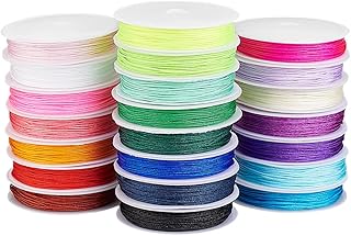 PH PandaHall Nylon String for Bracelets 1mm Nylon Beading Cord, 22 Colors Chinese Knotting Cord Colorful Braided Nylon Thread for Jewelry Making Bracelet Necklace Macrame Craft, 240 Yards