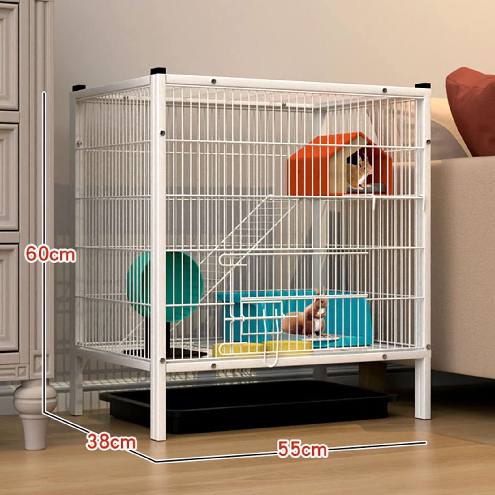 Jaula para Conejos de Interior, Jaula para Conejos, Casas y hábitats para Animales pequeños, conejera para Animales pequeños y casa de Juegos de Ejercicio, Jaula de Metal Resistente para mas