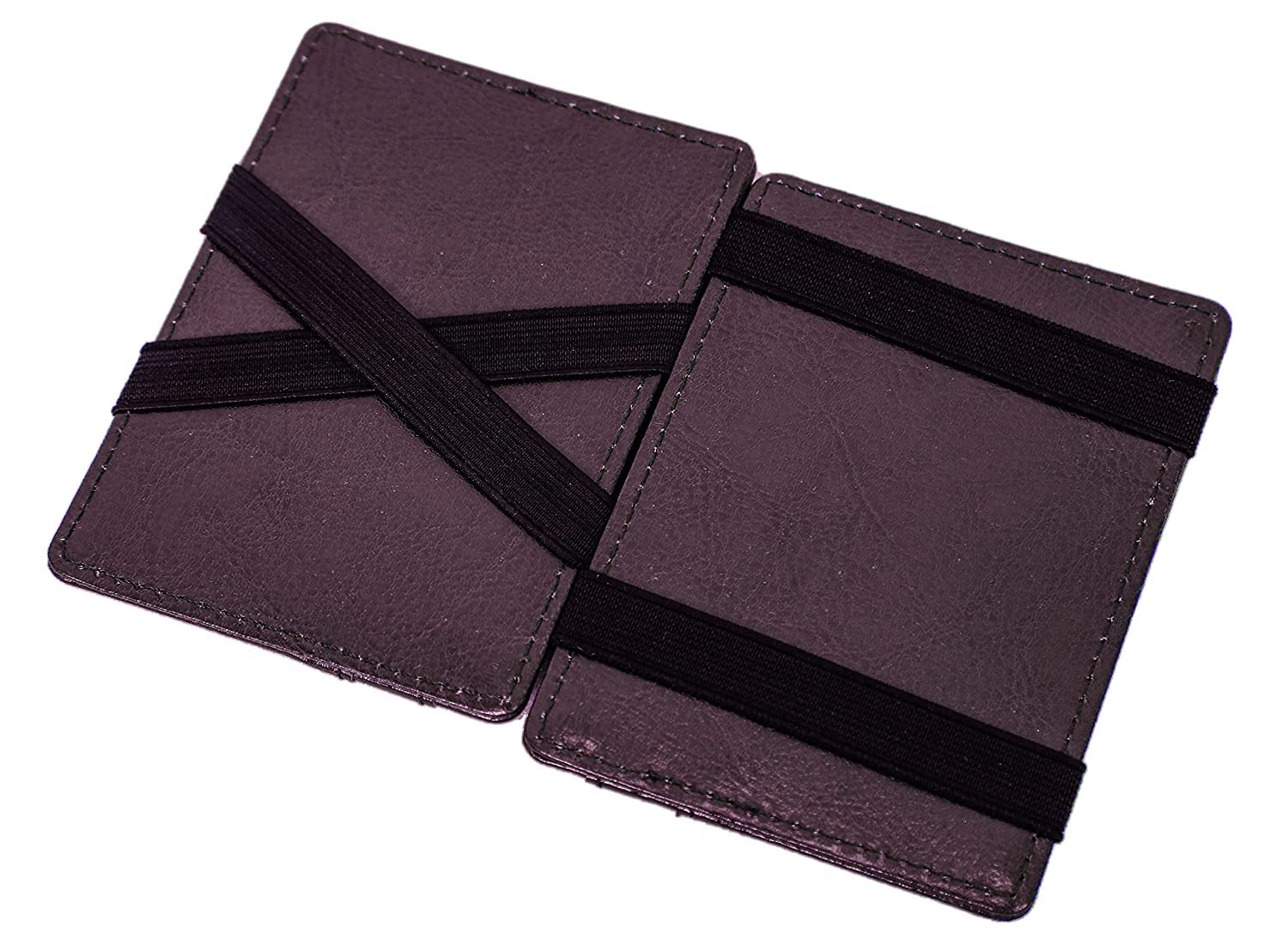 RC RexcuirMagic Wallet Leather Slim Wallet Card Case Magic Men's Card Holder and Credit/ID Case Mini Bifold, Brown, M, Modern