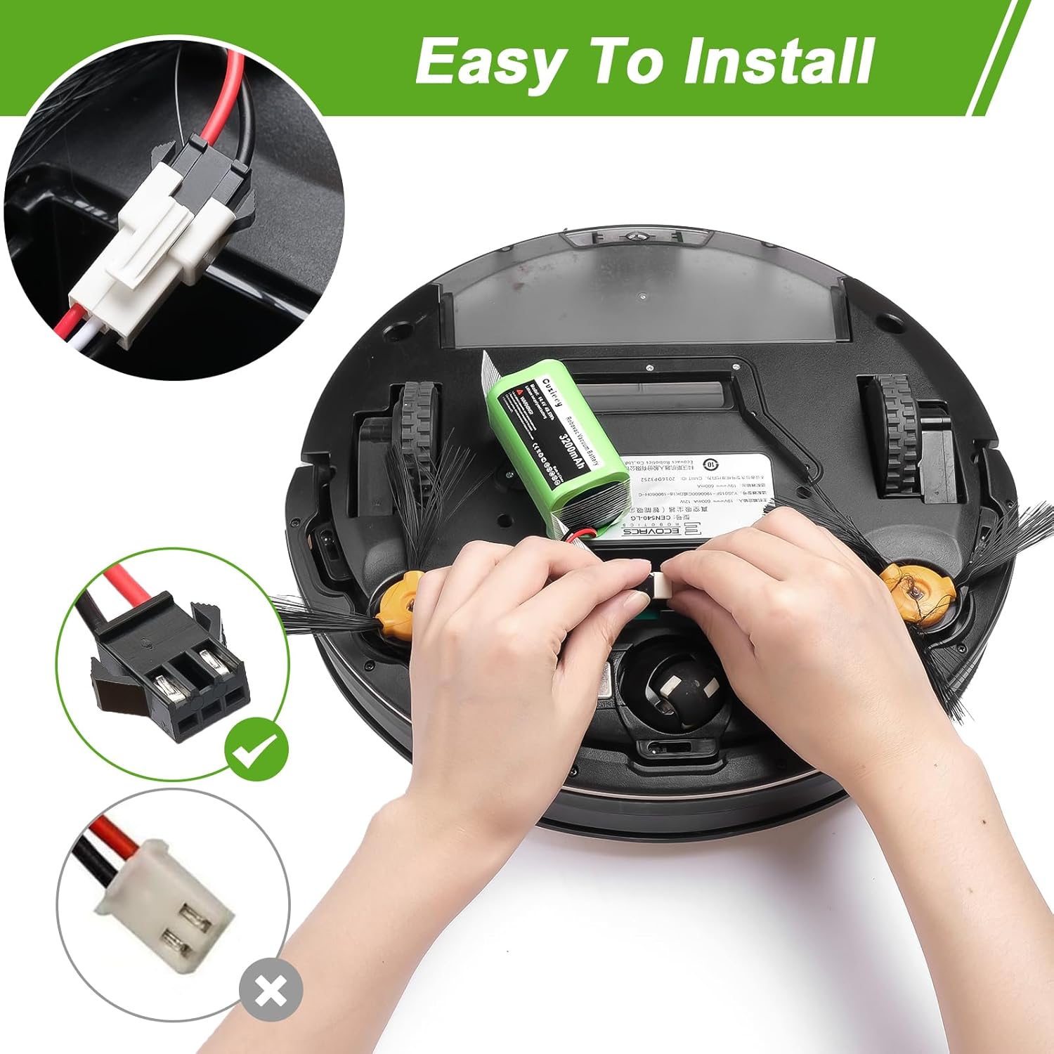 Replacement Battery for Eufy Robovac Vacuum - Batteries for Eufy Robot Vacuum 11 11S Max 30C 15C 25C 30C 35C - Battery Pack for Ecovacs Deebot N79 N79S N95 DN622 661 Tesvor x500 14.4V 3200mAh