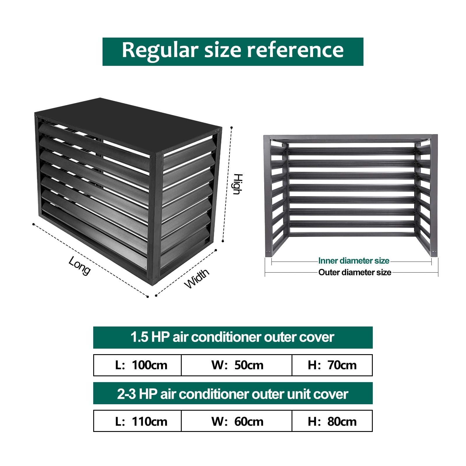 Cubierta de aluminio duradera para aire acondicionado, protección de unidad exterior resistente a la intemperie, escudo antirrobo para condensador, accesorio seguro y resistente para sistemas HVAC
