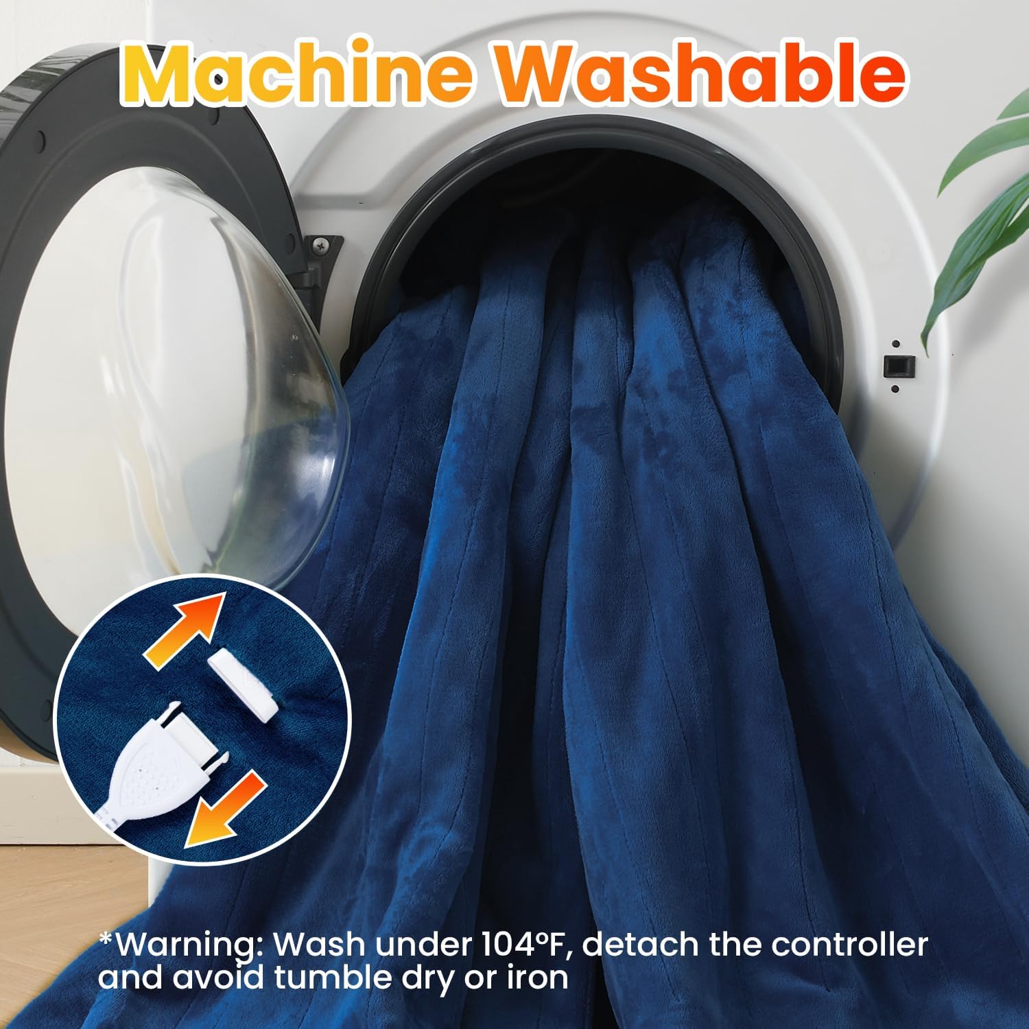 WOOMER Electric Heated Throw Blanket, Soft Flannel Electric Blanket with Multi-Color Option, Full Size 77"x 84", 10 Heating Levels & 0.5-12H Auto Off, Over-Heat Protection - Image 5