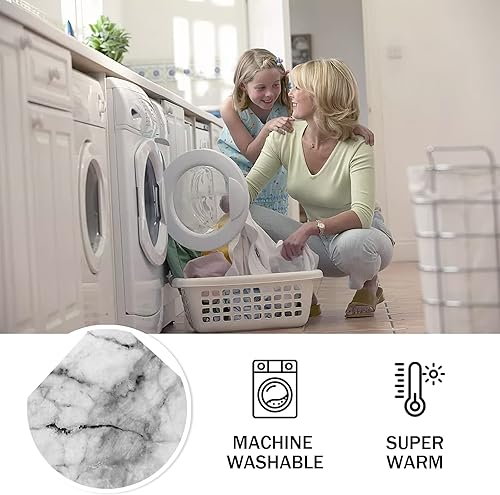 Miniatura 6 de Manta clásica de mármol para sofá, manta supersuave y mullida, cálida y cómoda, manta decorativa de franela de lana para todas las estaciones (50 x