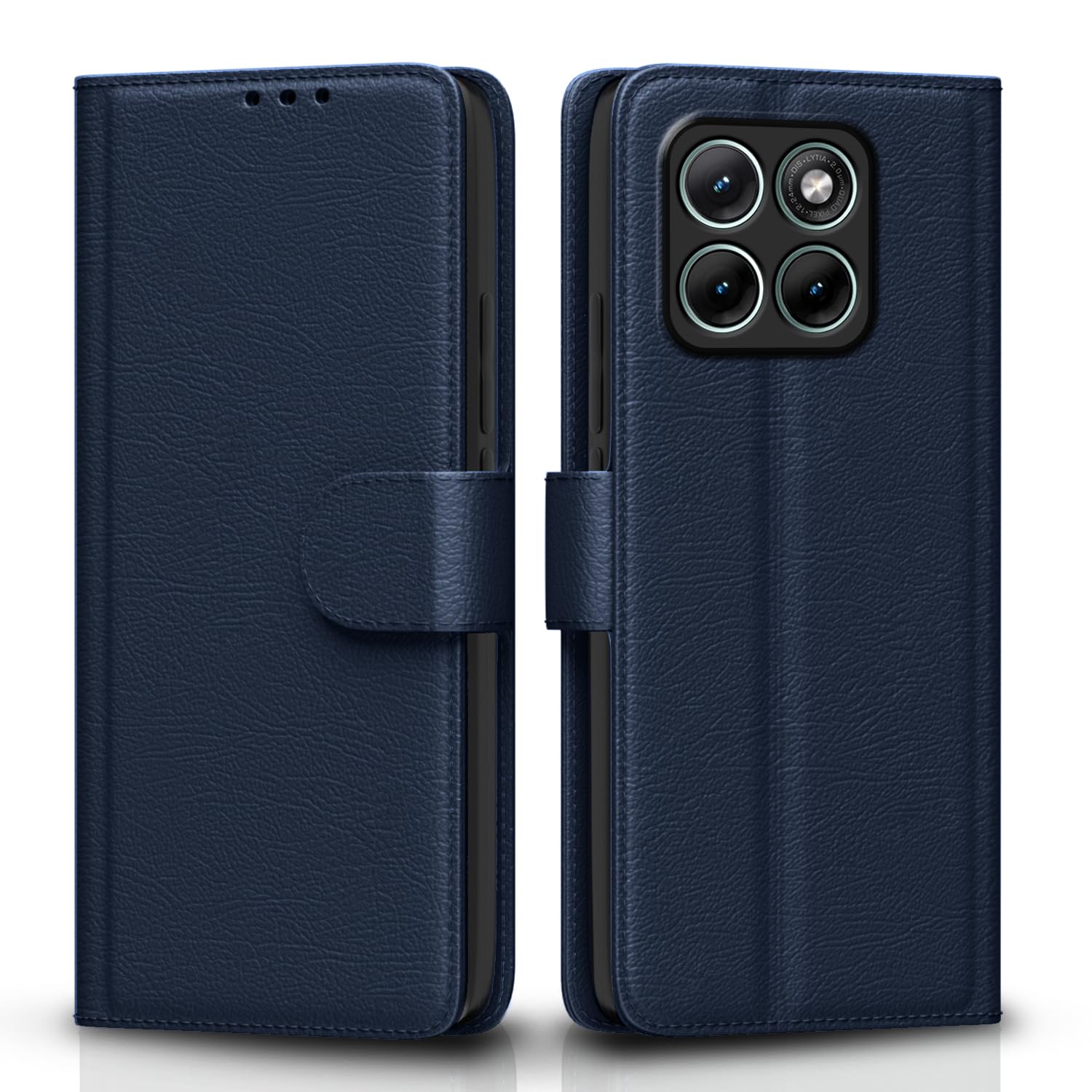 Pikkme Flip Cover for Motorola Moto Edge 70 Fusion 5G Leather Finish | Inside TPU with Card Pockets | Wallet Stand and Shock Proof | Complete Protection Flip Case (Blue)-image-36