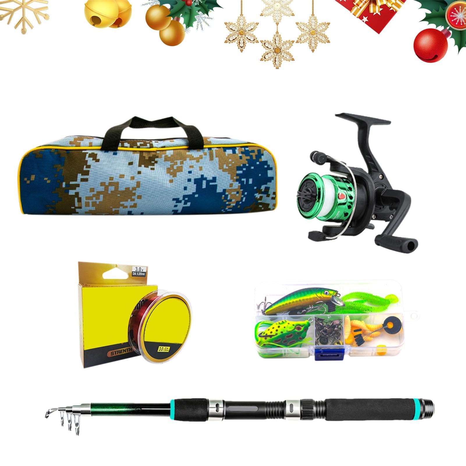 Combo canna da pesca e mulinello, kit canna da pesca | Combo mulinello da | pesca da viaggio - Attrezzatura da pesca leggera e borsa per la conservazione, canna da pesca telescopica e mulinello per acq