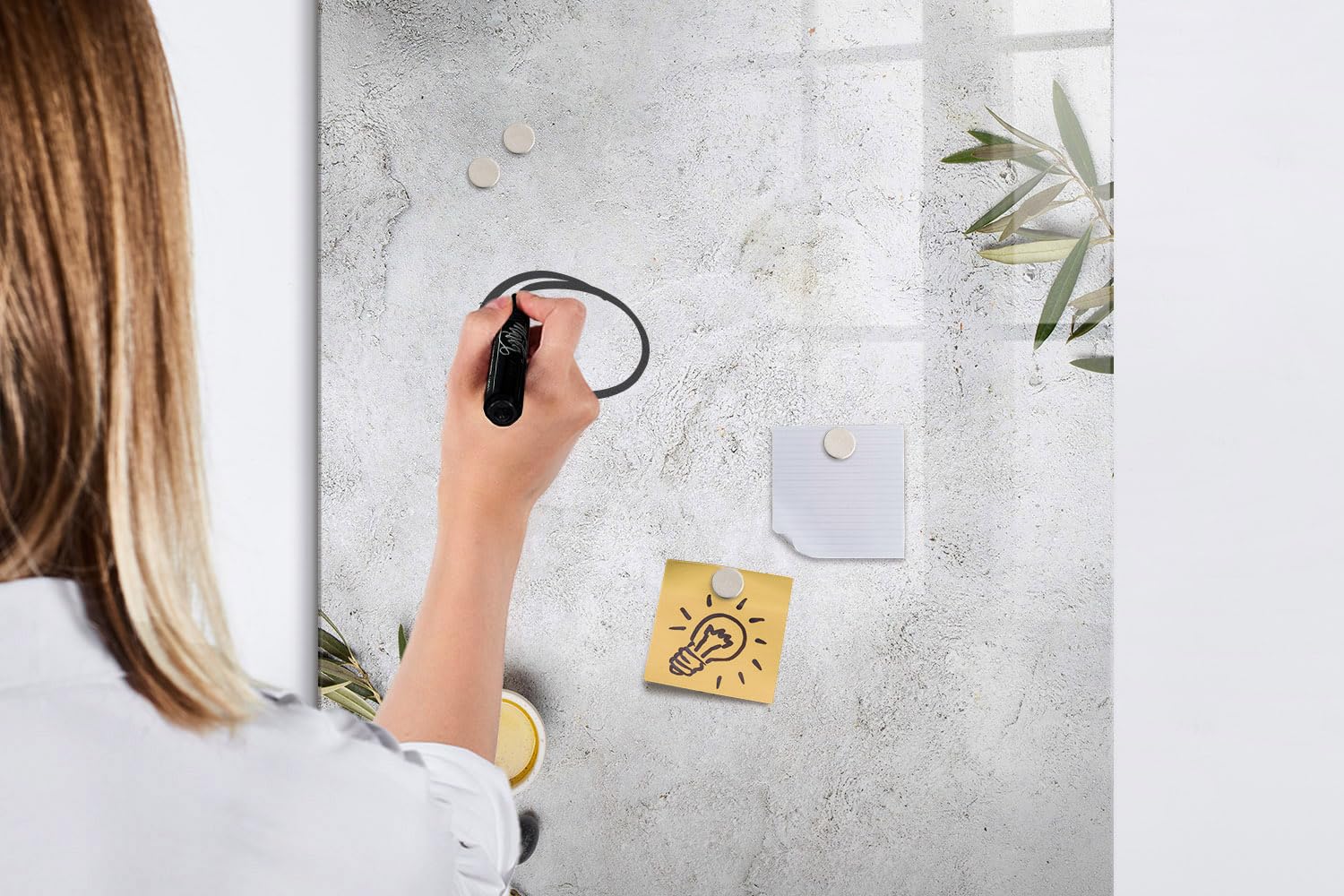Lavagna Magnetica Elegante in Vetro | Kit Completo con Magneti Neodimio, Pennarello e Pulitore | Perfetta per Ufficio e Casa - 60x40 - Agenda settimanale per bambini