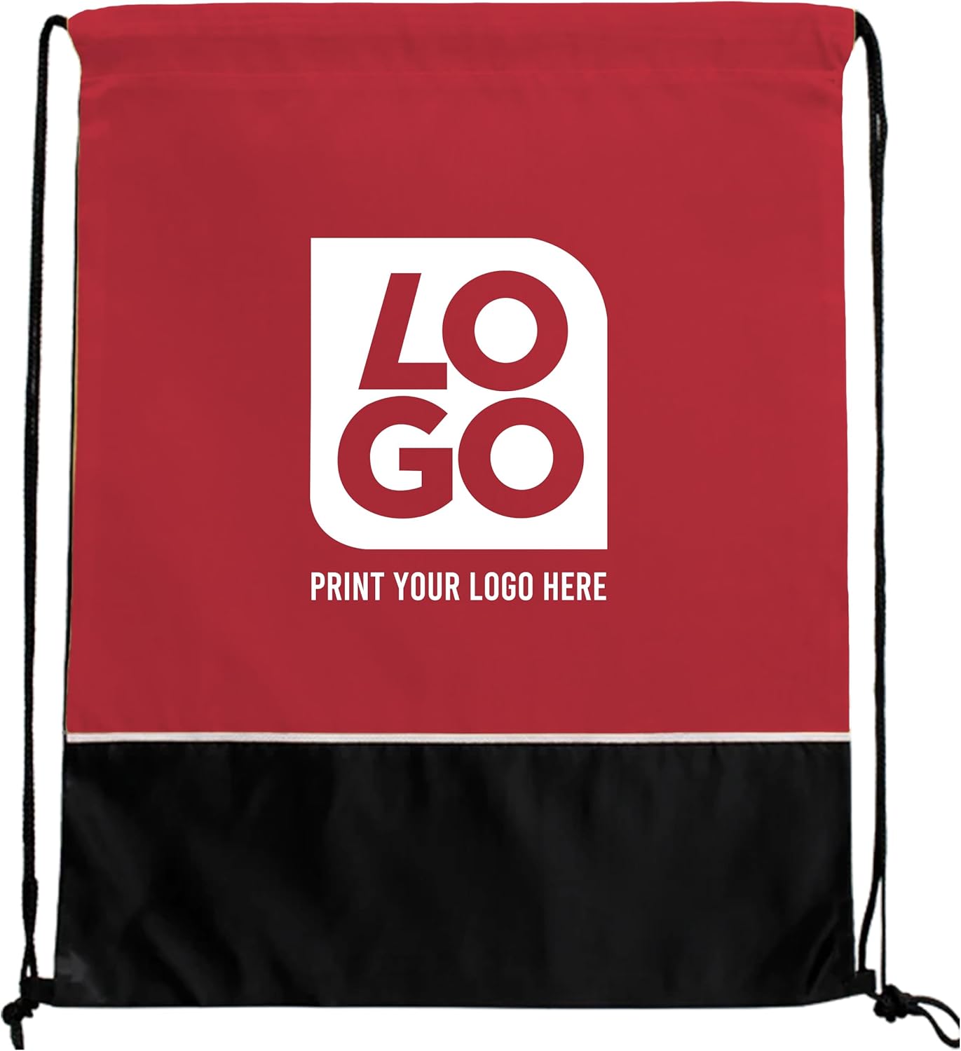 USMG Two Tone Classic Drawstring Tote Bags with Single Color Imprint for Marketing & Events