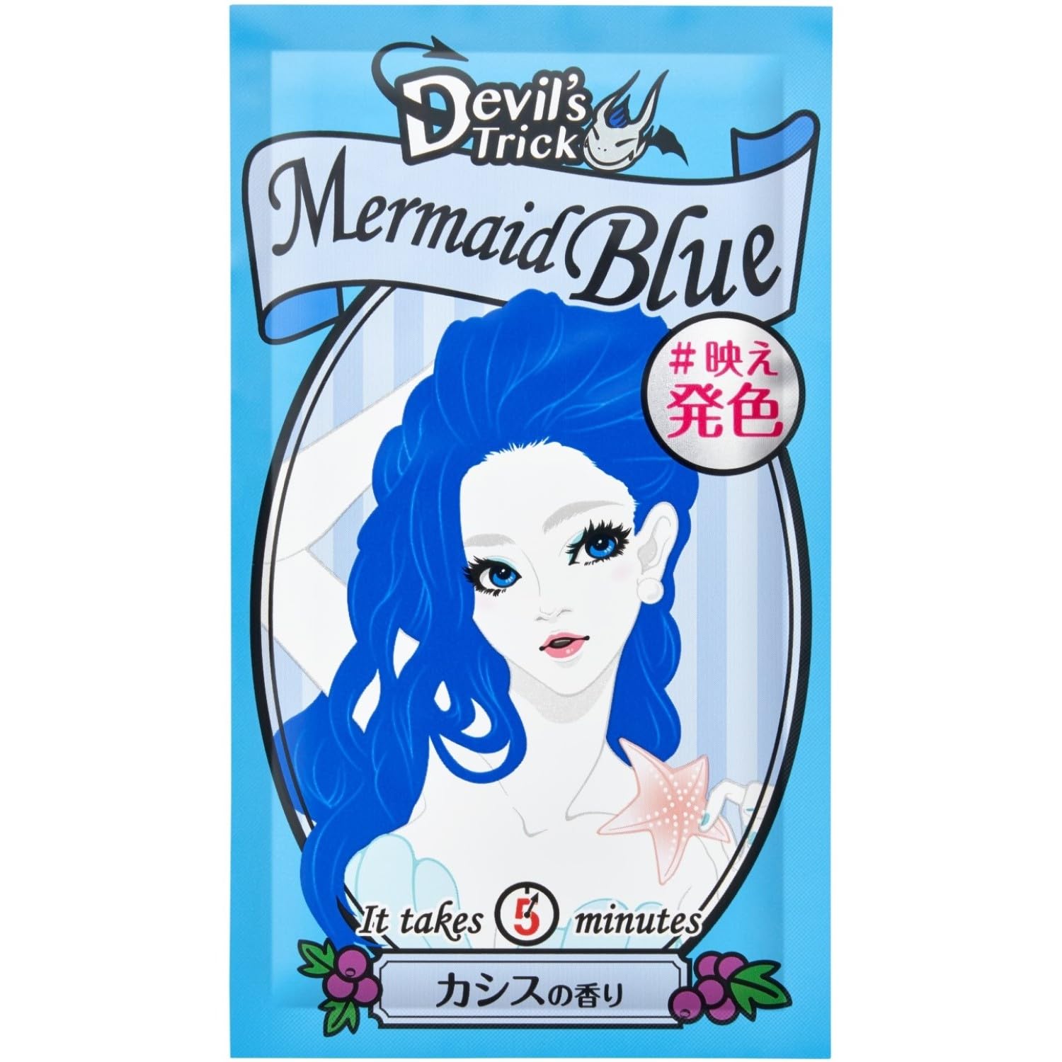クイスクイス デビルズトリック マーメイドブルー 髪色チェンジ 1WEEK イオンカラー 素手OK 集中ケア ヘアカラートリートメント 25g