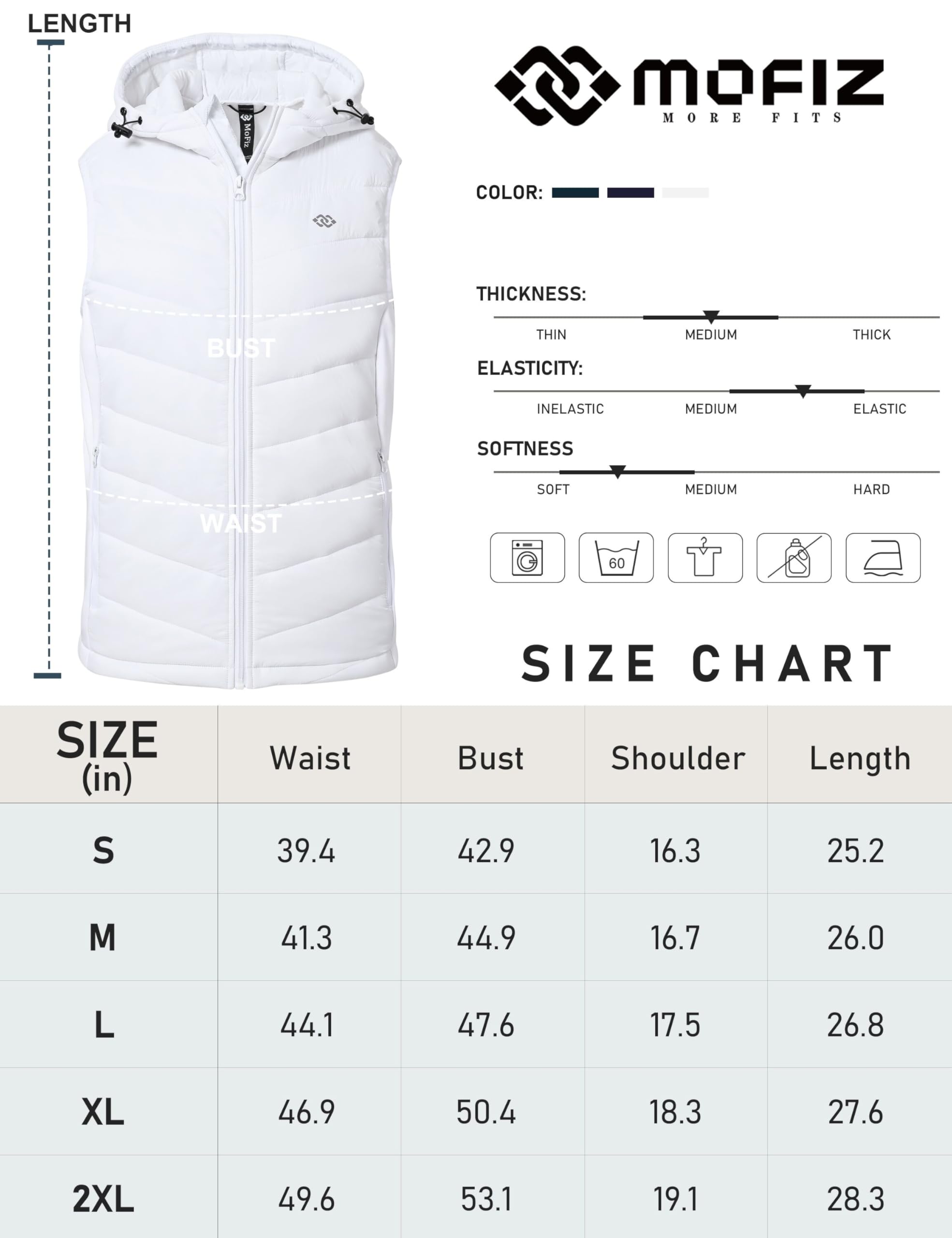 MoFiz Gilet Senza Maniche Donna Gilet Trapuntato da Donna con Cappuccio Per la Transizione con Cappuccio