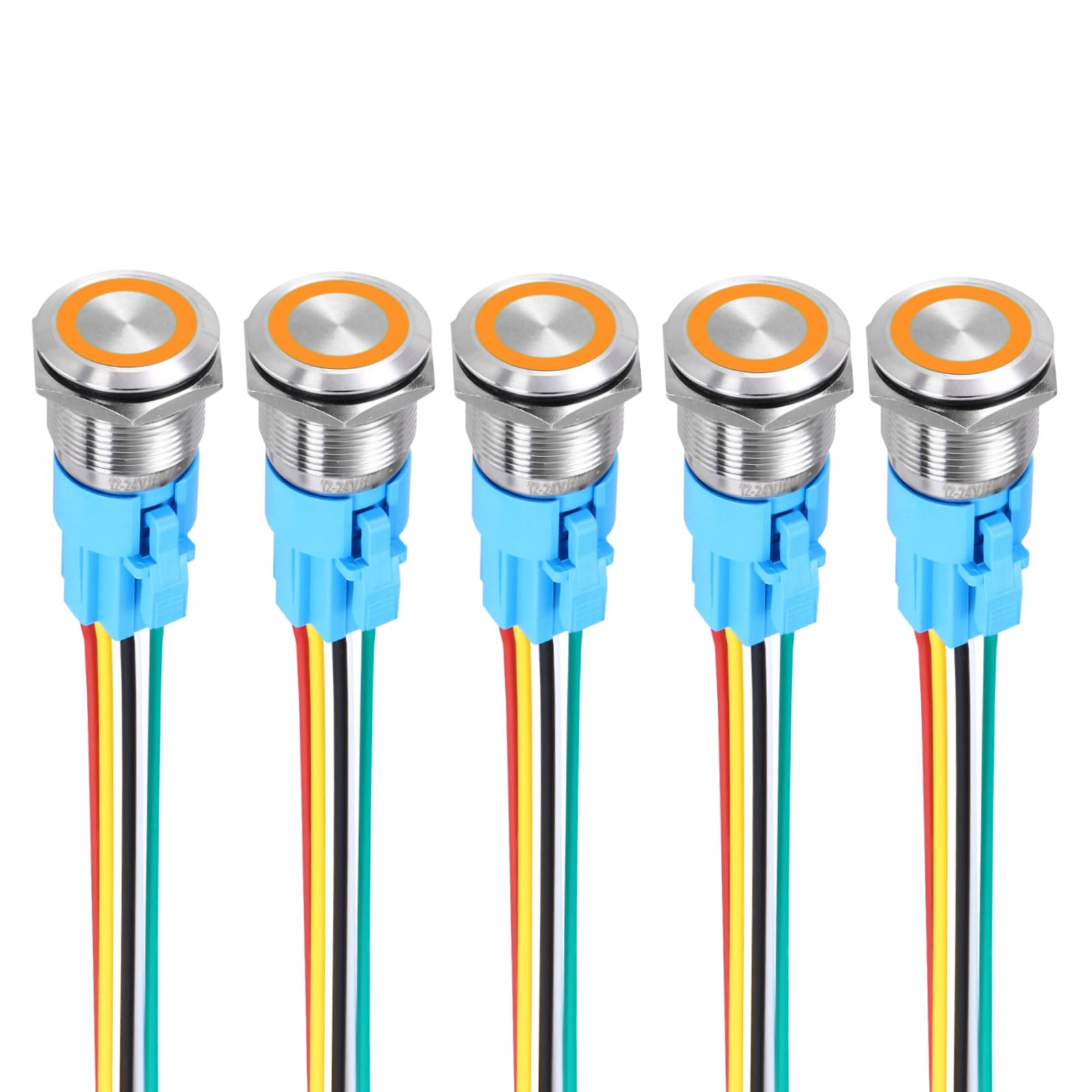 DMiotech 5Pcs 19mm / 3/4" Push Button Switch