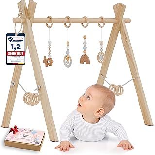 MAYSON® Spielbogen Baby aus Holz nach Montessori – Höhenverstellbarer & Schadstofffreier Spielbogen (Spieltrapez) – Sicher ab 0 Monate – Perfekt für Neugeborene(NEU)