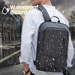 15.6inch Slim Business Laptop Backpack for Men Women with USB Charging Port | Water-resistant Anti-theft Travel Backpacks, Lightweight Small Computer Bag for Work Office College Daily Commute - Black
