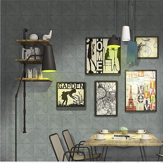 Amazon Co Jp 幾何学的な壁紙レトロ北欧の衣料品店のレストランのカフェの理髪店の産業風シンプルなスタイルのサブ壁紙 Color Gray Diy 工具 ガーデン