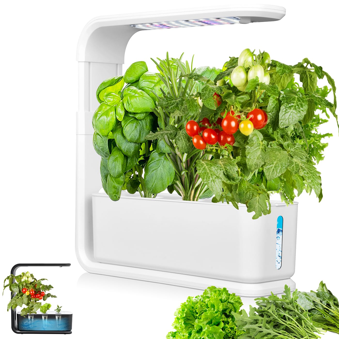 ZHJOPP Hydroponics Growing, Indoor Herb Garden With 3 Kinds Of Led Grow Light,Adjustable Light Stand,Smart Garden Hydroponic Indoor (White)