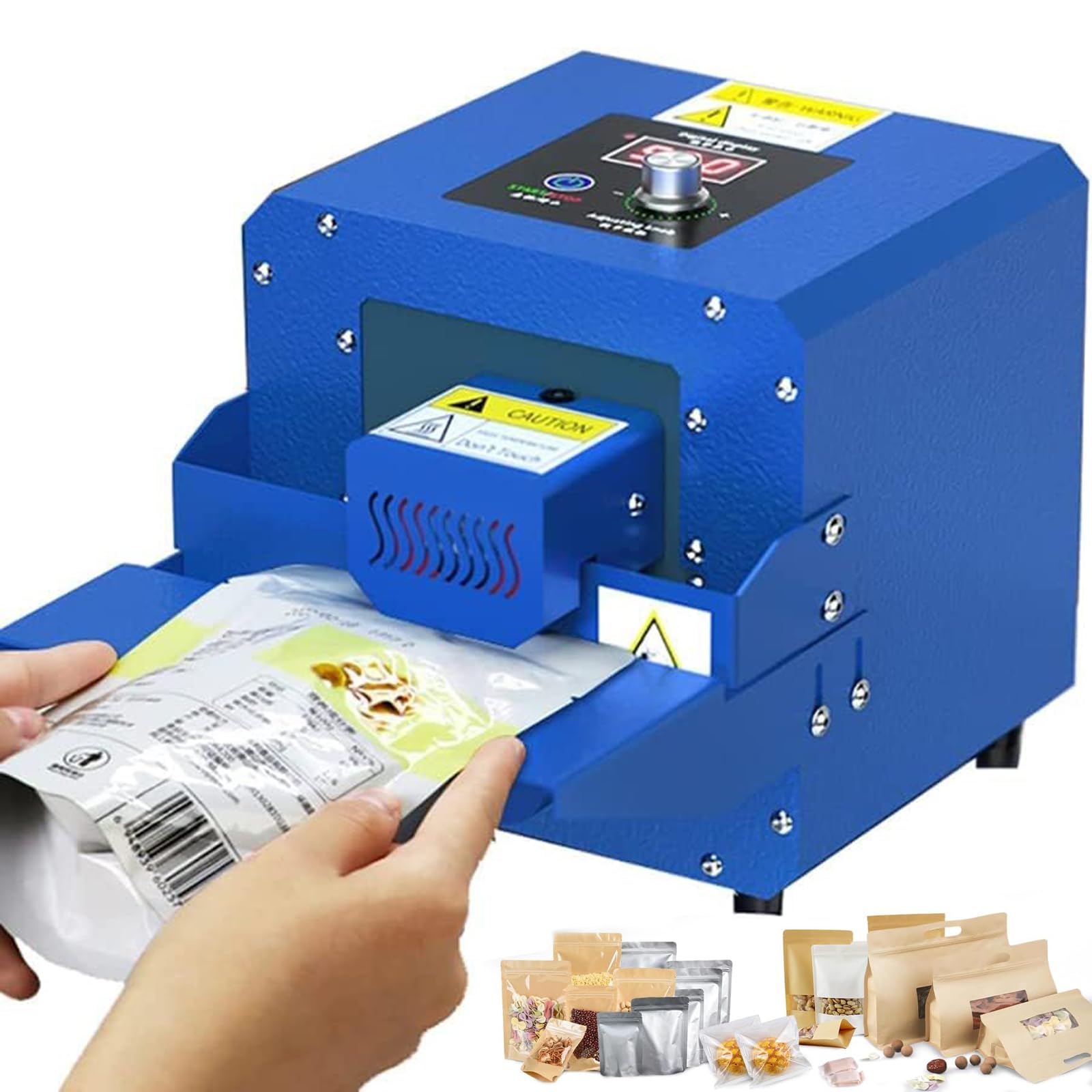 Selladora Térmica Automática De Bolsas De Plástico, Selladora De Cinta Continua De 5 M/Min, Máquina Envasadora Automática De Alimentos para Bolsas De PVC, Bolsa