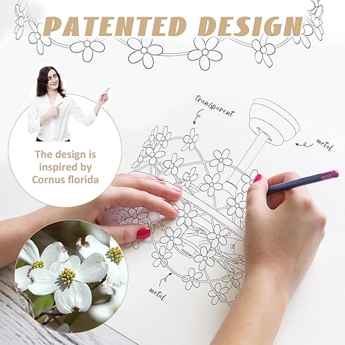 Miniatura 6 de Ventilador de techo enjaulado dorado de 20 pulgadas con luz, ventilador de techo de araña de flores con control remoto de luces, lámpara de cristal