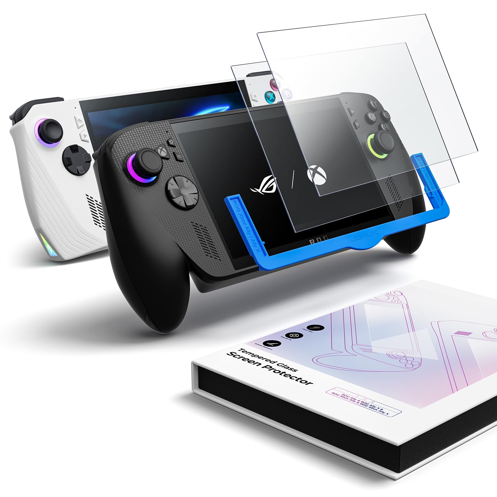 JSAUX Verre Trempé 9H Ultra HD pour ROG Ally/Xbox Ally (2025/2024), 7″ Protection d’écran Anti-rayures Lot de 2