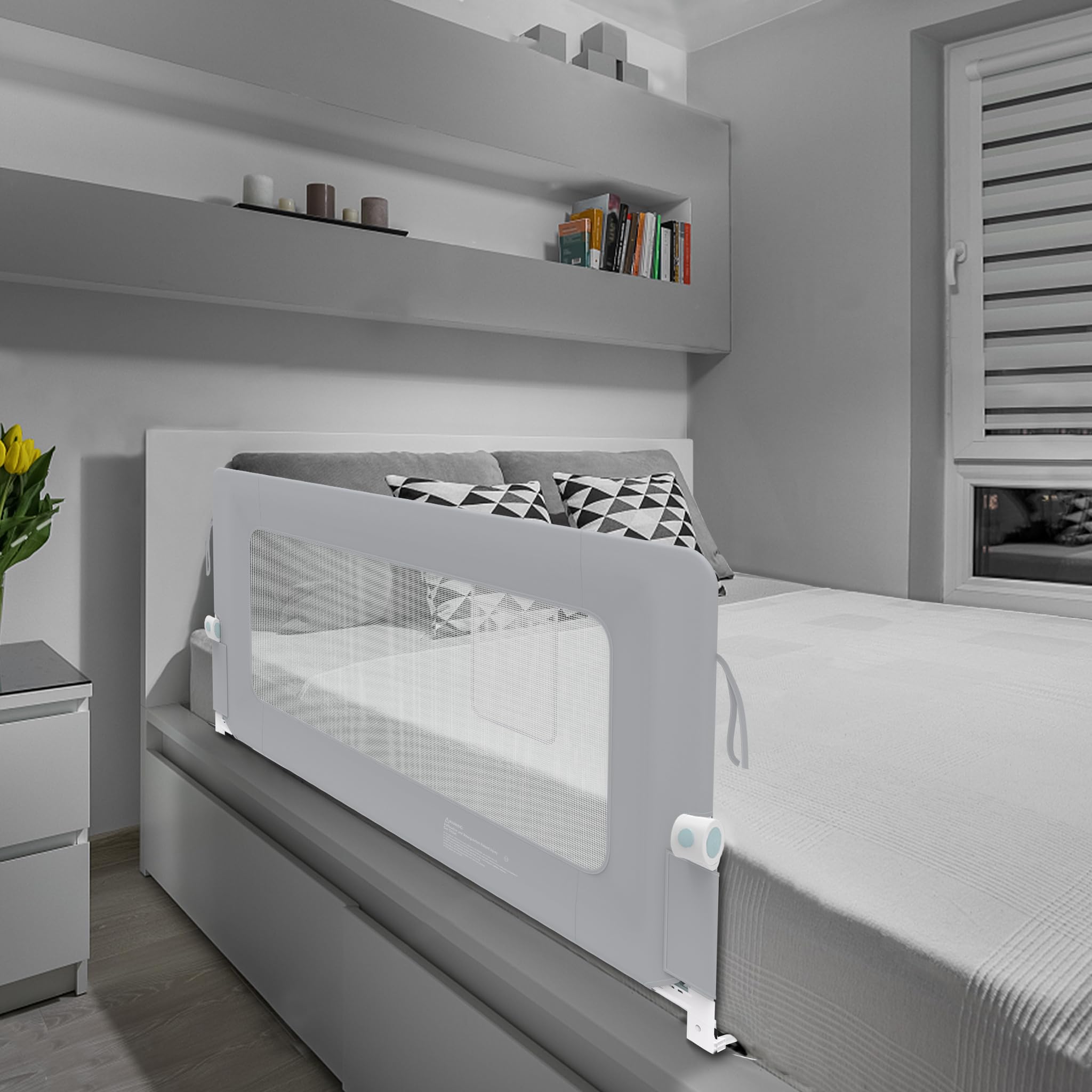 LZQ Barrera plegable para cama infantil, protección contra caídas, protección contra caídas, protección contra caídas, 150 cm