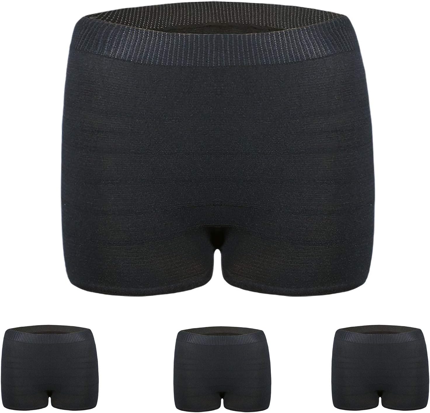 Seamless Mesh Postpartum Underwear Natural C-Section Delivery Post Surgical Recovery Disposable Women's Panties (Black-3pcs, XL)