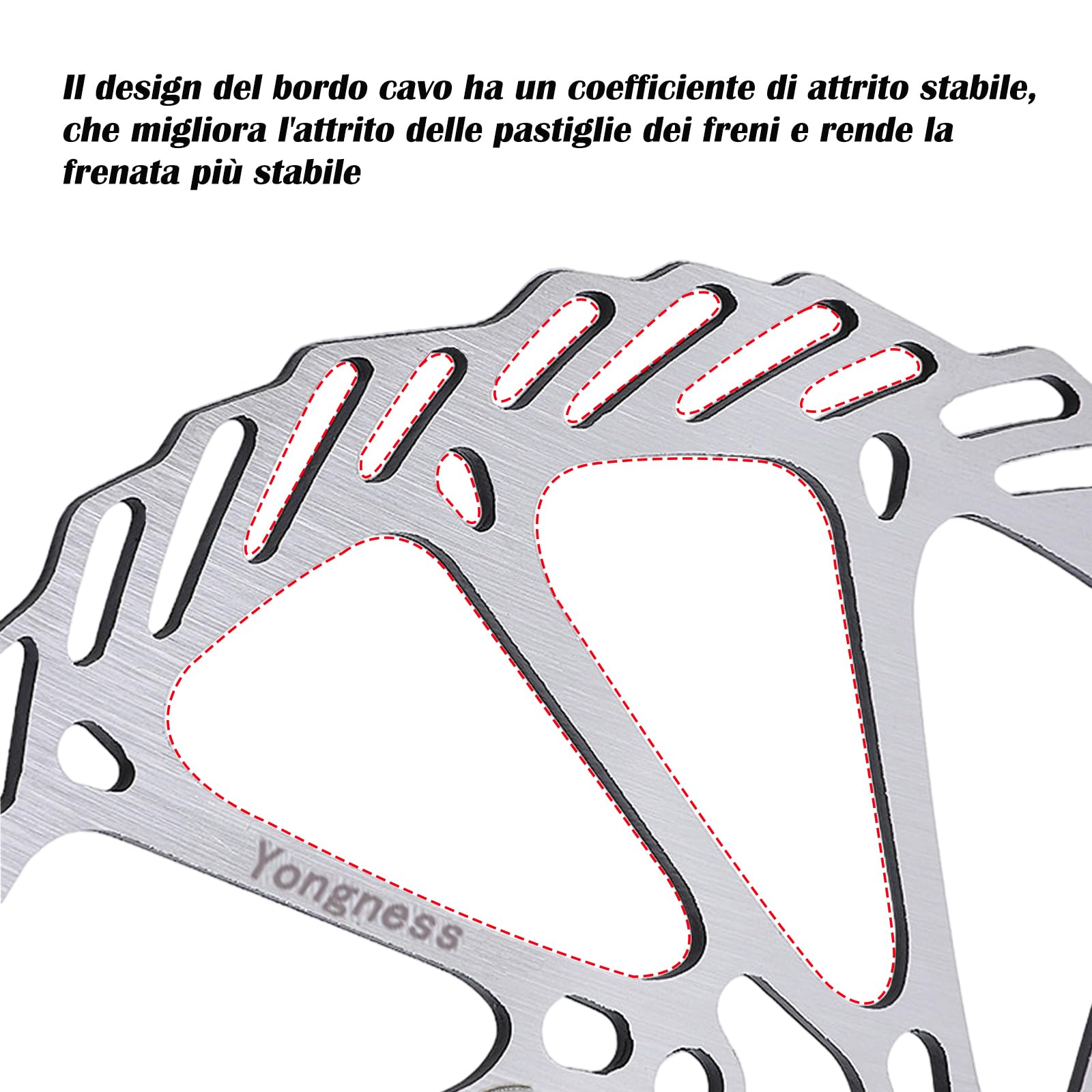Rotore Disco Freno Bici 160mm/180mm/203mm Disco Freno Bici in Acciaio Inossidabile con 6 Viti per Bici da Strada BMX MTB (Argento, 160mm)